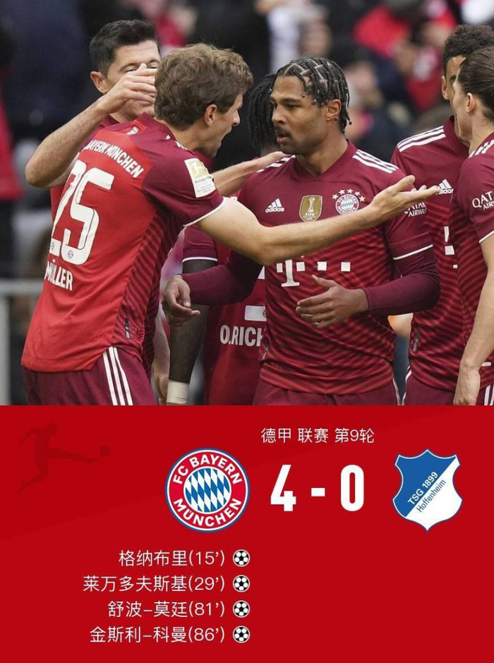 莱万大四喜拜仁慕尼黑完胜霍芬海姆的简单介绍